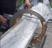 Handbetriebener Orbitaleinwickler | Tragbare Stretchfolienmaschine für Rohre, Holz & lange Produkte HROW-450