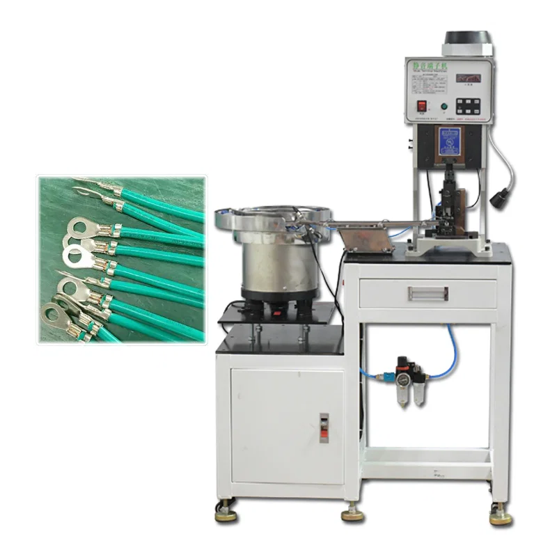 Crimpmaschine für lose Anschlüsse mit Vibrationsplattenzuführung, Crimpmaschine für lose Drahtklemmen, Crimpmaschine für Kabelschuhe, Crimpmaschine für Kunststoffschalenklemmen 