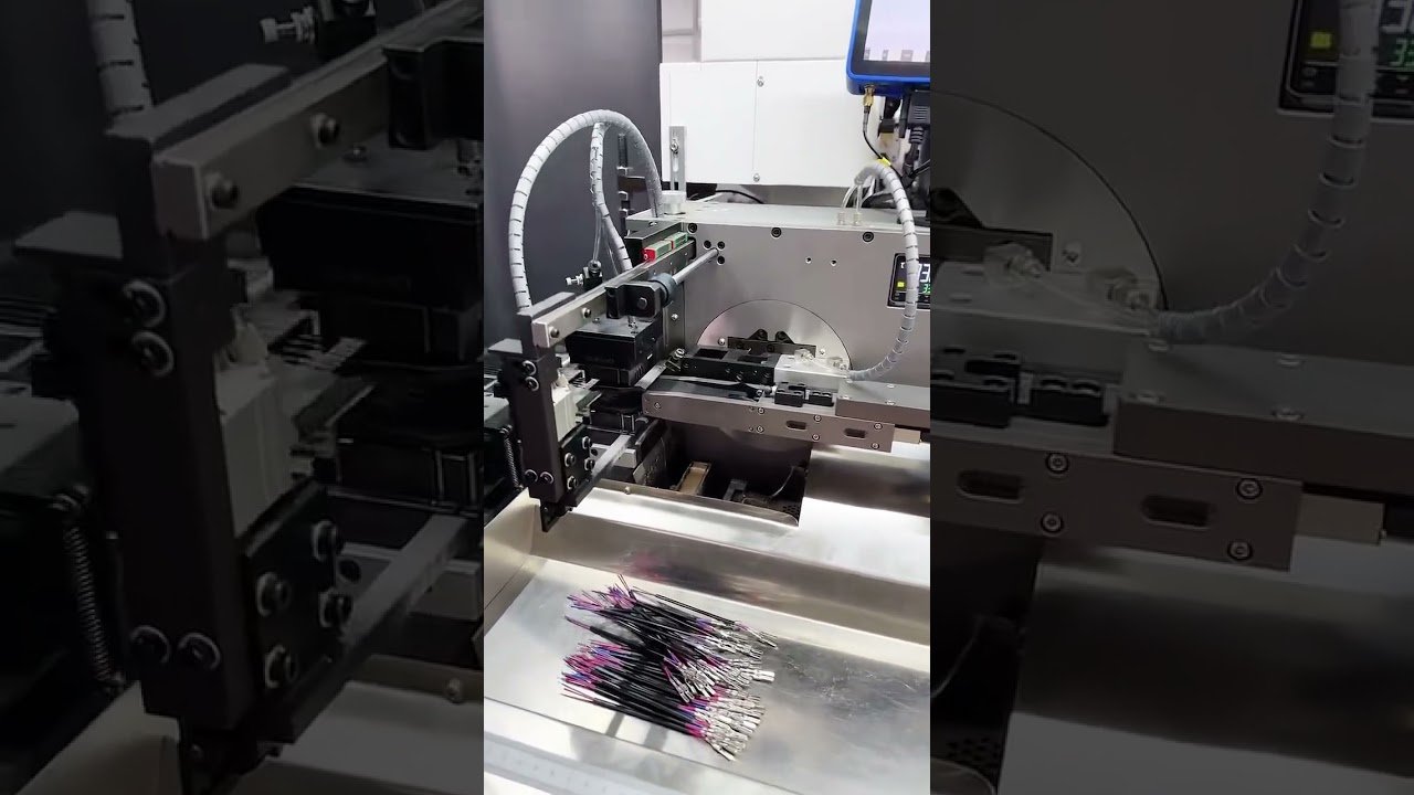 Vollautomatische Schneid-, Abisolier-, Verzinnungs- und Crimp-Maschine | Fabrikautomation #Maschine