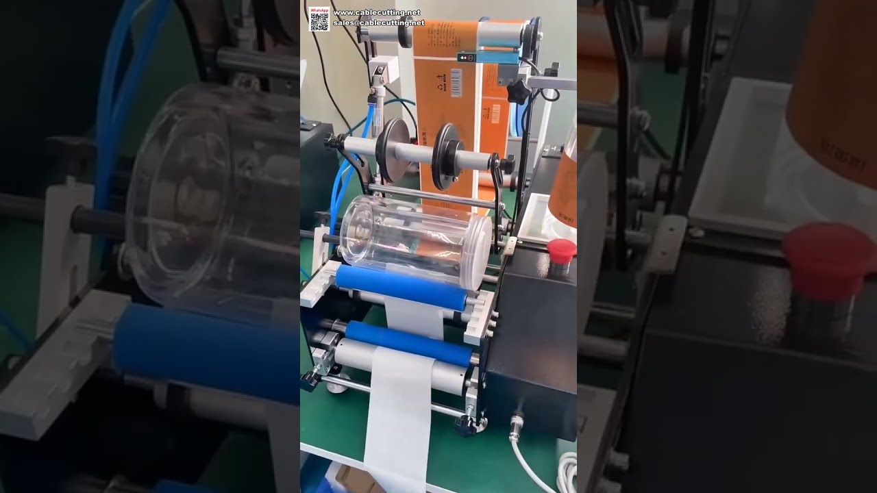Halbautomatische Tischlabeliermaschine für Rundflaschen, Gläser und Dosen – Ideal für kleine Produktionen