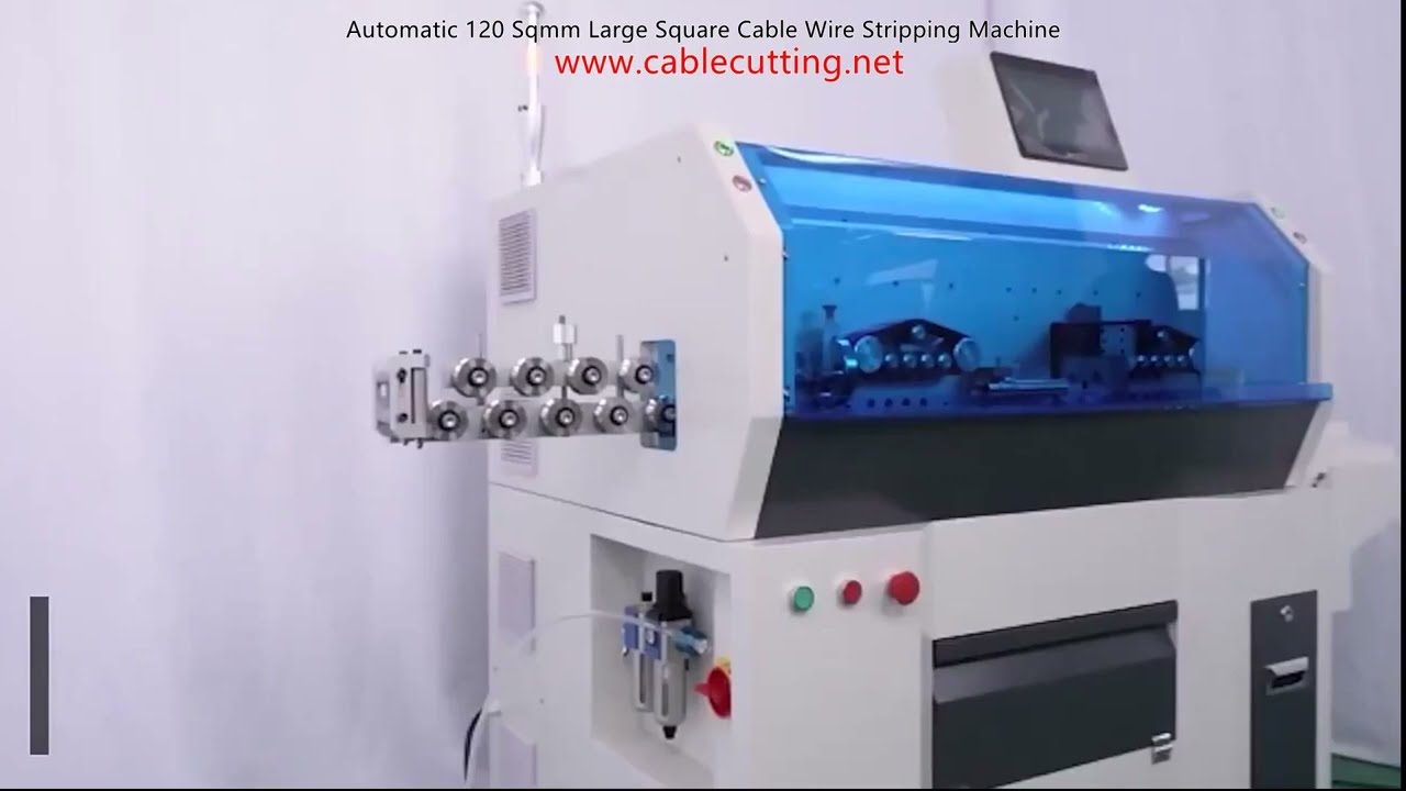 Automatische 120 mm² große Quadratkabel-Abisolier Maschine | Effiziente Kabelschneide- und Abisolieranlage