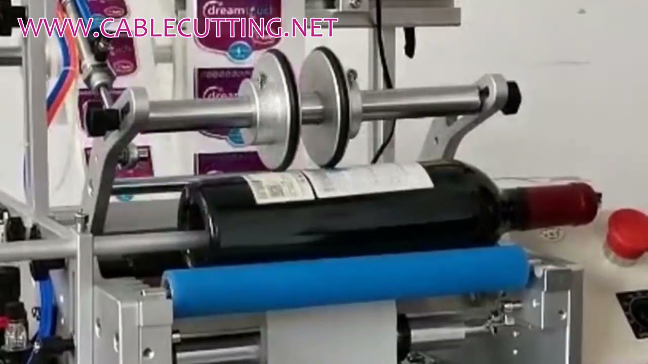 Doppel-Etiketten Rundflaschen-Etikettiermaschine – Elektrische halbautomatische Etikettiermaschine für manuelle Flaschen