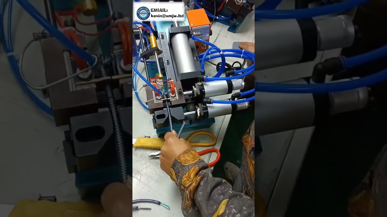 Pneumatische Heißabisolier-Maschine für Glasfaser-Geflechtkabel 3-10mm – Horizontale Ausführung