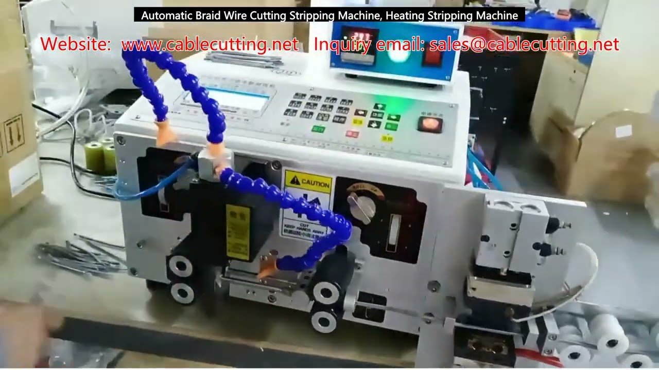 Präzise automatische Schneid- und Heizabisolier-Maschine für Geflechtkabel
