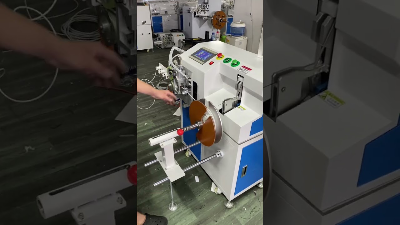 Bodenstehender Drahtwickler mit Längenmess- und Bündelfunktion – präzise & effizient für Schirm- und Stromkabel | Fabrikautomatisierung