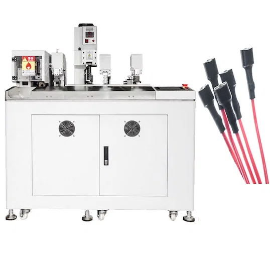 Schrumpfschlauch-Einführ-, Verdrill-, Verzinn- und Crimpmaschine - Automatische Kontaktcrimpmaschine